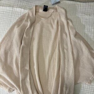 Express Cream Short Sleeve Cardigan